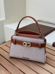 New Autumn/Winter High-End Niche Design Contrast Color Mini Metal Buckle Handbag, Shoulder Bag, Crossbody Bag