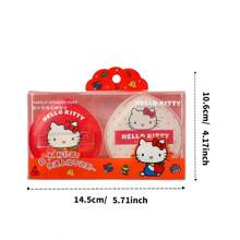 Miniso 2个装 Sanrio Hello Kitty 超大号棉花糖质地化妆海绵粉扑，带收纳盒，柔软亲肤，快速上妆工具（1个）
