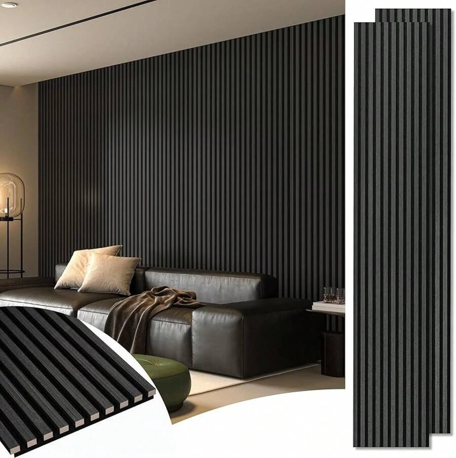 5-Pack Sample Acoustic Wood Panels For Wall, Soundproof Wood Slat Panel For Wall And Ceiling - 5 Colors, 6" X 4.7"