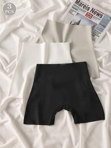 3件組多色無縫冰絲防捲邊女款內搭短褲 - 彩色 - 查看 2