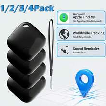 1/2/3/4Pack Air Tracker Tags, Smart Bluetooth Tracker Tag, Key Finder Works With Find My App (IOS Only), Key Finder, Wallet Tracker, Smart Tag For Keys/Wallets/Luggage/Backpacks, Worldwide Tracking, Replaceable Battery, Black - 黑色 - 查看 9