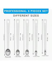 Aovchei 8 PCS Magnetic Measuring Spoons Set, Dual Sided, Stainless Steel Small Tablespoon, Teaspoons, Fits In Spice Jars, For Dry And Liquid, Black