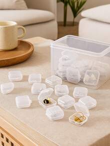10 Transparent Plastic Small Square Boxes, Jewelry Storage Boxes, Pen Tip Storage Boxes, Earplug Storage Boxes, False Eyelash Storage Boxes, Earring Boxes, Classified Storage, Ring Storage Boxes, Small Medicine Boxes, Clear At A Glance, Suitable For Home, Work, Going Out, And Travel.