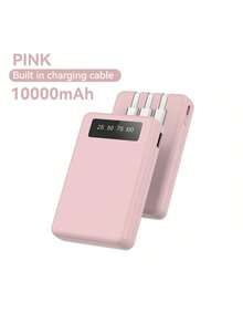 Bộ sạc điện thoại mini di động 10000mAh 5 màu tùy chọn, Đầu ra 4 USB, Tích hợp Type-C, Micro, Dùng để sạc cáp cho iPhone, Bộ pin USB-A mỏng và nhẹ, Sạc điện thoại ngoài, Thích hợp cho iPhone 6 7 8 X XR 11 12 13 14 15 16 Pro Max Series Sạc siêu nhanh, Màn hình hiển thị nguồn LED, Thiết bị sạc di động có cổng USB và Type-C, Pin lithium polymer an toàn và ổn định Thích hợp cho các hoạt động vui chơi ngoài trời, Mua sắm, Du lịch, Nguồn điện di động cho Apple iPhone, iPad, Điện thoại Android, Quà tặng cho gia đình, bạn bè, Sinh nhật, Giáng sinh, Mùa đông, Năm mới - Hồng - Xem 1