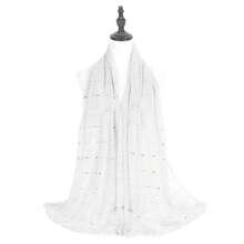 女士亮片蕾丝网眼闪光奢华头巾围巾日常围巾披肩金色和银色闪光件将随机发送。 - 彩色 - 查看 13