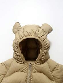 New Lightweight Warm Parka Jacket, Khaki Print, Cold-Proof Coat, Baby BoyGirls Autumn/Winter Outerwear - Khaki - View 4