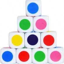 6/12pcs Colorful Acrylic Dice Set - Perfect For Group Games And Brain Teasers, Durable Material - Multicolor - View 1