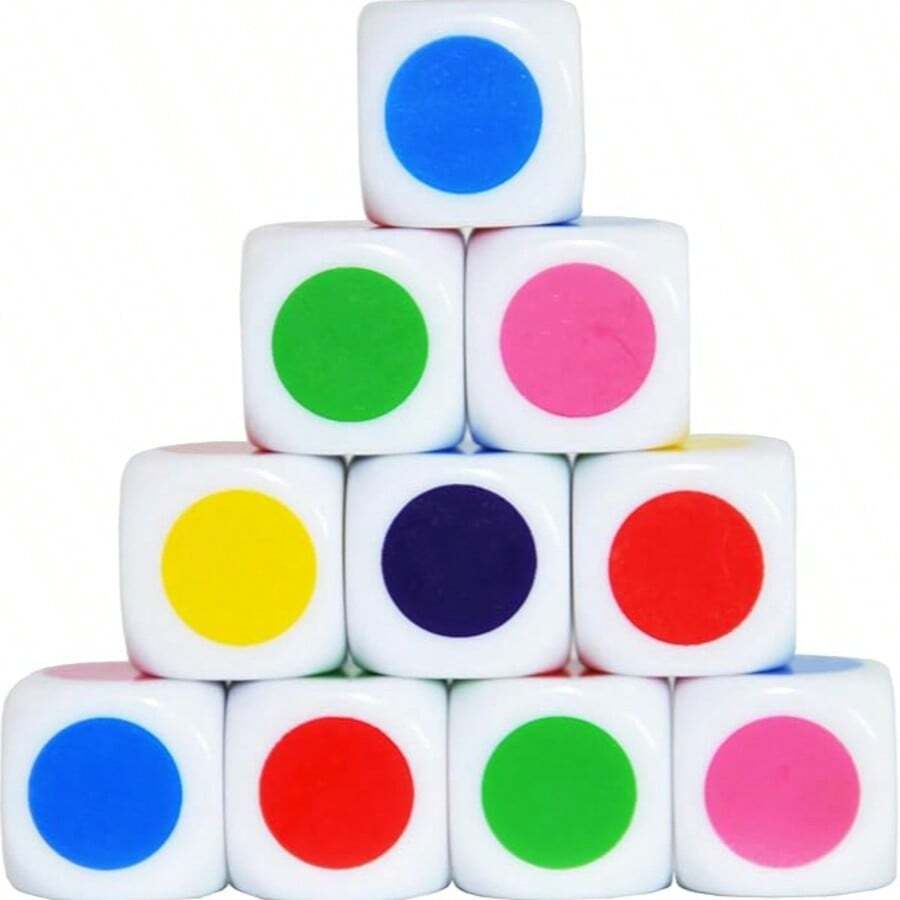 6/12pcs Colorful Acrylic Dice Set - Perfect For Group Games And Brain Teasers, Durable Material - Multicolor - View 1