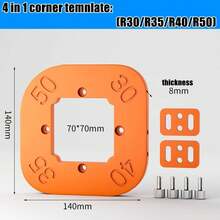 Plantillas de radio de esquina para fresadora de carpintería, jig R10 a R50, fresado de esquinas curvas, herramienta de dureza circular ABS - R30 a R50 - Ver 3