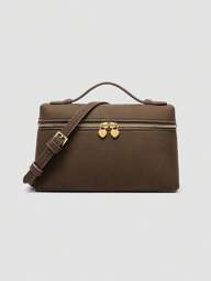 1pc Solid Color Litchi Grain PU Square Crossbody Bag, Suitable For Women's Daily Fashion Matching And Outings