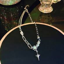 Small Dark Style Sweater Chain, Stacked Clavicle Chain, Autumn And Winter Street Accessories, Sweet And Cool Necklace