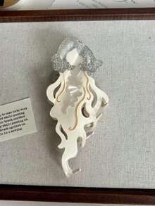 海洋沙滩系列:大白鲨、水母、海马发夹,新款醋酸纤维鲸鱼发夹,夏日条纹鱼发夹,海洋发爪,百搭时尚发饰,清爽发夹,适合女孩和女士。 - 彩色 - 查看 22