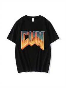 Camiseta de Algodón para Hombre Talla Grande, Novedad Verano 2024, Camiseta de Algodón para Hombre, Estampado Degradado de Moda, Ropa Deportiva y de Ocio, Camiseta de Manga Corta Oversize para Hombre - Negro - Ver 2