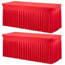 1 pieza Mantel de mesa de tela de espándex blanco, resistente a las arrugas y lavable, se ajusta a mesas de comedor rectangulares, funda elástica para mesa de patio, adecuada para bodas, banquetes, fiestas, estilo Ins de lujo, mantel elástico blanco para hotel, banquete, cumpleaños, conferencia