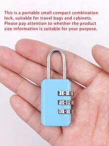 三位拨盘密码锁 - 高级金属挂锁，适用于行李箱、健身房储物柜和背包，安全旅行配件，设计紧凑，是存放学习必需品的理想选择，抽屉锁，是健身房储物柜、行李箱和背包的完美安全配件，便携耐用。 - 彩色 - 查看 6