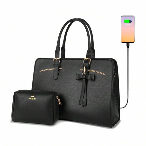 Stylish Leather Laptop Tote Bag For Women, 15.6 Inch Laptop Handbag With Large Capacity Notebook Compartment, Elegant Work Shoulder Bag And Designer Office Briefcase For School College Business Travel And Daily Commute, Lightweight Water‑Resistant Ladies Work Bag With Organiser Pockets, Perfect Christmas Mother's Day Birthday Valentine's Gift For Teachers Professionals Students And Office Workers, Versatile Tote For Weekend Getaways And Back To School
