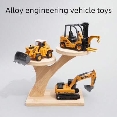 Juguetes de vehículos de construcción de aleación de inercia para niños, excavadora, montacargas, cargadora, excavadora, construcción, juguetes de construcción, juguetes de maquinaria, vehículos, temporada de regreso a clases