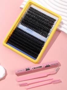 300 kępek rzęs, sztuczne rzęsy D-Roll, segmentacja DIY w domu, grube, puszyste sztuczne rzęsy, z klejem i uszczelką, szczoteczka do zębów, zestaw pęset, odpowiednie dla początkujących, gęste 60D+80D, 8-16 mm, zestaw do inteligentnego przedłużania rzęs w stylu mieszanym, zestaw: rzęsy DIY + klej + pęseta + czarny sztyft do powiek, łatwy w użyciu, odpowiedni do makijażu oczu i pielęgnacji, na co dzień, na wesele, na wieczór, prezenty dla uczniów z okazji powrotu do szkoły, zestaw kępek rzęs, rzęsy, sztuczne rzęsy