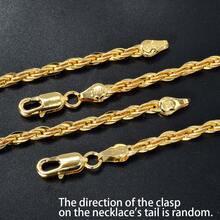 750克闪亮意大利编织铜项链，适合女士日常佩戴 - 金色2 - 查看 3