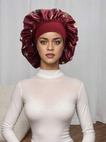 女士印花丝绸光滑缎面帽子，适合休闲舒适的日常发饰和睡眠帽子，蝴蝶图案时尚睡眠帽，丝绸帽子，缎面帽子