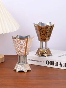 1Pc/1 Set Lightweight And Luxury Metal Incense Burner, Middle Eastern Arabic Style Aromatherapy Incense Burner, It Can Be Used As An Aromatherapy Diffuser, Aromatherapy Burner, Used In Home Decoration, Bedroom, Living Room (As A Centerpiece), Office, Yoga Place And Party, Creating An Elegant Atmosphere.