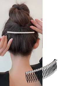 4pcs Women's Colorful Rhinestone Flower Hair Combs, Suitable For Daily Use Elegant Tiaras,Hair Accessories,Wedding,Bride Hair Styling,Side Comb, Head Accessories, Party - Multicolor - View 4