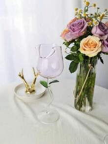 1 Peça Taça de Vinho com Haste de Flor de Rosa, Taça de Coquetel, Taça de Champanhe