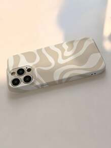 1pc Minimalist Asymmetrical Patchwork Pattern Glossy Hard Shell Phone Case, Suitable For IPhone 11/12/13/14/15/16 Pro Max