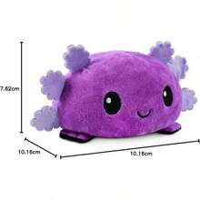 - Reversible Axolotl Plushie - Black + Pumpkin - Cute Sensory Fidget Stuffed Animals That Show Your Mood -! - Axolotl tím + đen - Xem 9