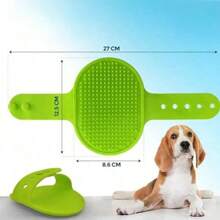 1-Pack Pet Bath Brush And 2 Packs Silicone Toothbrushes With Built-In Soap Reservoir For Cats And Dogs,Beauty Massage Brush