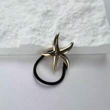 3pcs/Set Gold Starfish Elastic Metal Hair Ties, Women Long Hair Ponytail Holders, Hair Accessories, Hair Ties, Hair Bands, Scrunchies ,Hair Elastics ,Hair Rubber Bands ,Hair Rope - Gold - View 6