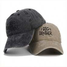 Vintage Washed Baseball Cap - Printed With "Big Brother" | Adjustable Casual Hat, Suitable For Family And Streetwear - A - View 9