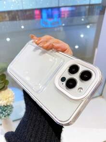 Apple Compatible With IPhone, 2-In-1 Card Slot TPU Phone Case - Soft Shell, Can Hold Cards & Coins, Anti-Fall, Sweat-Proof, Fingerprint-Proof, Wear-Resistant, No Fading Waterproof Shockproof Scratch Resistant - White - View 11