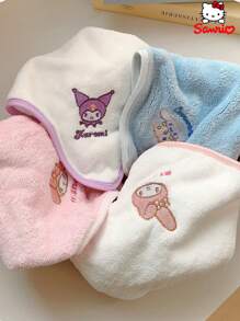 Sanrio Conjunto de 5 toalhas quadradas Sanrio Hello Kitty para lavar o rosto, toalha infantil, toalha macia e absorvente para meninas e mulheres, toalha de praia My Melody Cinnamoroll, acessórios de decoração para banheiro