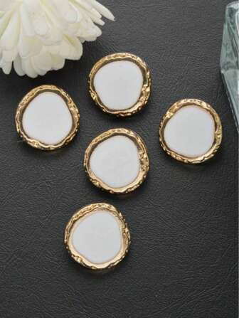 10pcs/Pack Vintage Asymmetrical Hammered Metal Buttons, High-End Oxidized Buttons For Coat, Sweater, Uniform, Jacket, DIY Clothing, Shoes, Bags, Jewelry Accessories, Available In Various Colors And Sizes