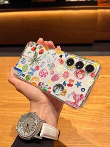 1 件水果、棕榈树和鸡尾酒图案 TPU 透明轻质手机壳，兼容 Apple 17 Pro Max/17 Air/17 Pro/17/16 Pro Max/16 Plus/16 Pro/16/16e、S25/S24 FE/S24 Ultra/S25 Edge、Galaxy A36 A56 A26 A32、Pixel P20/P30/P40、Redmi 和其他 Android 手机，是送给亲戚、爱人、朋友的绝佳礼物 - 無色 - 查看 3