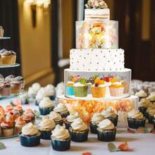 1 件亚克力可填充蛋糕架、纸杯蛋糕展示架、圆形圆柱展示架，适用于婚礼、生日、迎婴派对、复活节派对中心装饰 - 透明 - 查看 6