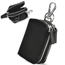 Bolsa portallaves de nailon universal para coche, clip de llavero de coche con cremallera doble, monedero unisex para hombre, mini cartera, monedero, llavero