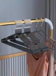 20/10 Piece Pack, Non-Slip Heavy Duty Hanger, (15.75" X 7.87"), Black Non-Slip Heavy Duty Hanger, Bedroom Supplies, Storage Supplies, Bedroom And Wardrobe Quality Storage Solution - No Strenuous Hanging, Space Saving Design, Perfect For Life