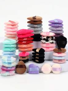 5/10/20/30/50/100 pièces Mini Houppette de poudre en velours, fabriquée en matériau de velours ultra doux, conçue pour le contouring, les yeux et les coins, convient à tous les types de peau. Accessoires cosmétiques, houppette de poudre, éponge de maquillage, prix abordable, peut être utilisée pour la décoration de la chambre, la coiffeuse, les voyages, la chambre à coucher et plus encore. Outils cosmétiques abordables, cadeau de Noël, cadeau pour elle - Multicolore - Voir 2