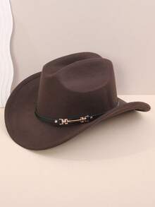 1 件装 男女款西部牛仔帽 经典卷边软呢帽 带扣腰带 - 牛仔禮帽 - 查看 18