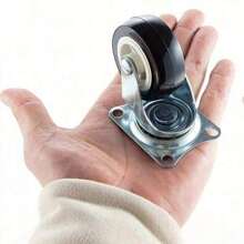 2/4件1.25英寸/2英寸重型脚轮，万向脚轮，家具五金，适用于各种电脑柜、办公柜、工作台、小型家具、储物箱、花架和推拉门 - 黑色 - 查看 3