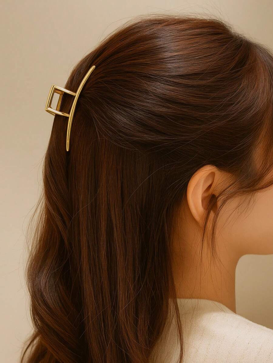 1-4 Pieces Hair Clip M 8cm For Women Suitable For Party Use And Daily Use, Women Hair Accessory Large Heavy Hair Clip, Casual Hairstyles - 金拱門 - 查看 1