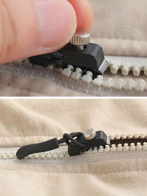 Universal Zipper Repair Kit Quick Fix Sliders - Easy To Install Seamless Replacement Zipper Pullers For Jackets, Luggage, Backpacks, Boots - Durable Black Zipper Puller