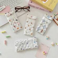 Cartoon Pattern Glasses Storage Bag Anti Pressure Sunglasses Case With Button Portable Glasses Protective Cover