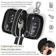 Bolsa portallaves de nailon universal para coche, clip de llavero de coche con cremallera doble, monedero unisex para hombre, mini cartera, monedero, llavero