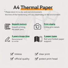 PeriPage Clip-Free Thermal Paper A4 – Non-Stick Folding Paper For Razor-Sharp, High-Resolution Prints, Long-Lasting Color Retention, Automatic Page Numbering - White - View 5