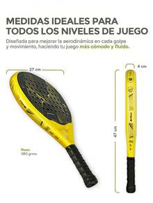 Hikeo Premium Padel Racket With Cover, Balls And Grip, Racket For All Levels - Yellow - View 6