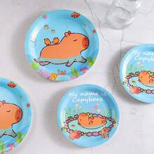 7-Inch And 9-Inch Disposable Party Paper Plates, Swimming Capybara Print Party Supplies, Party Dessert Paper Plates, Disposable Paper Plates Suitable For Birthday, Celebration, Party Decorations - Multicolor - View 4
