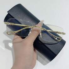 1 Stück/2 Stück/3 Stück Damen randlose leichte Mode Brillen mit klaren Gläsern für einen Vintage Look, klare Brillen Accessoires für Frauen